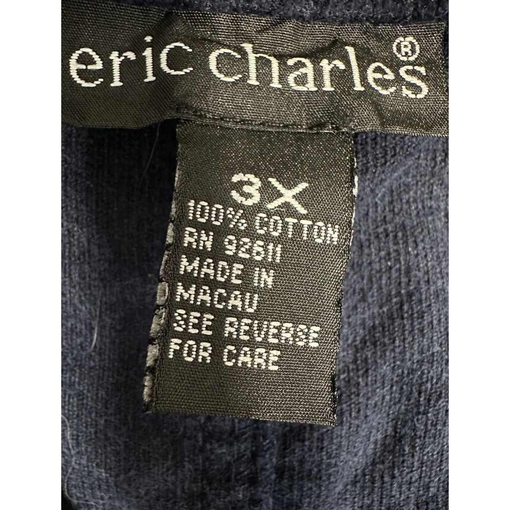 Vtg Eric Charles Pinafore Dress Womens 3X Blue Corduroy Cottage Jumper 90s - Picture 6 of 10
